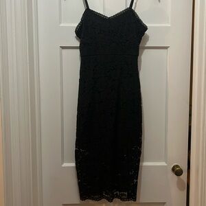 Francesca’s Size S Black Lace Midi Dress